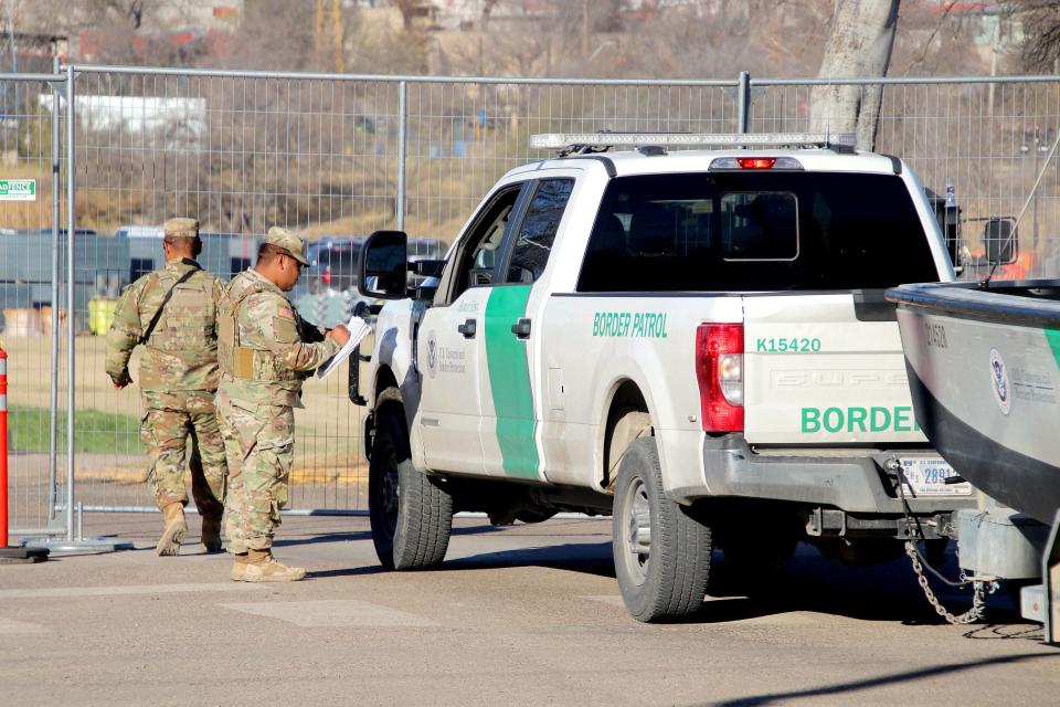 A U.S. Border Patrol vehicle towing a patrol boat is let through a gate at Shelby Park on Sunday, Feb. 4, 2024, in Eagle Pass, Texas. | Brigham Tomco, Deseret News
