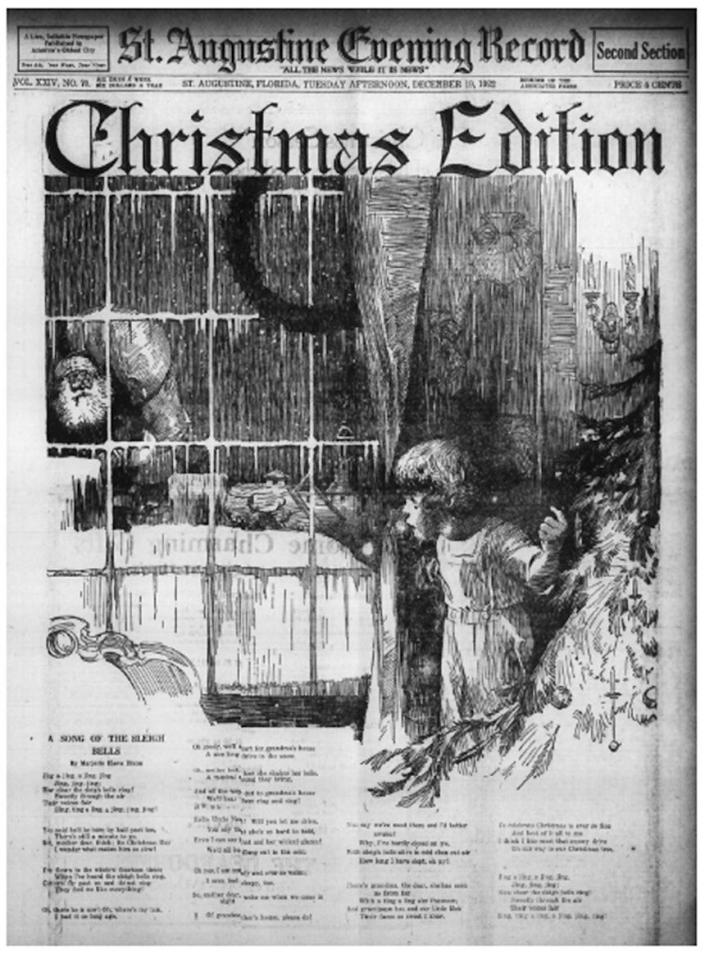 The cover of the St. Augustine Evening Record Christmas Edition on Dec. 19, 1922.