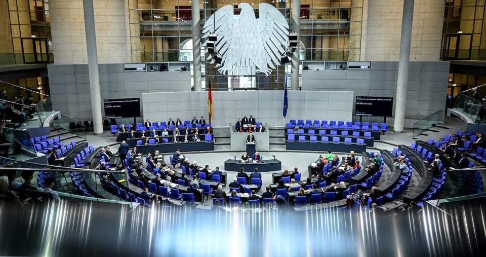 The German parliament holds session on March 14, 2024. (Britta Pedersen/picture alliance via Getty Images)
