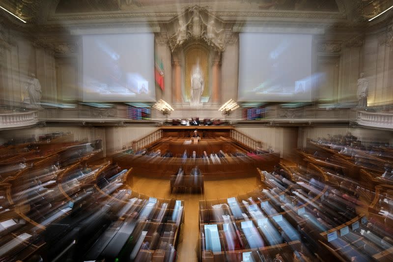 FILE PHOTO: General view of the debate on the 2022 state budget draft in first reading at the Portuguese Parliament, in Lisbon