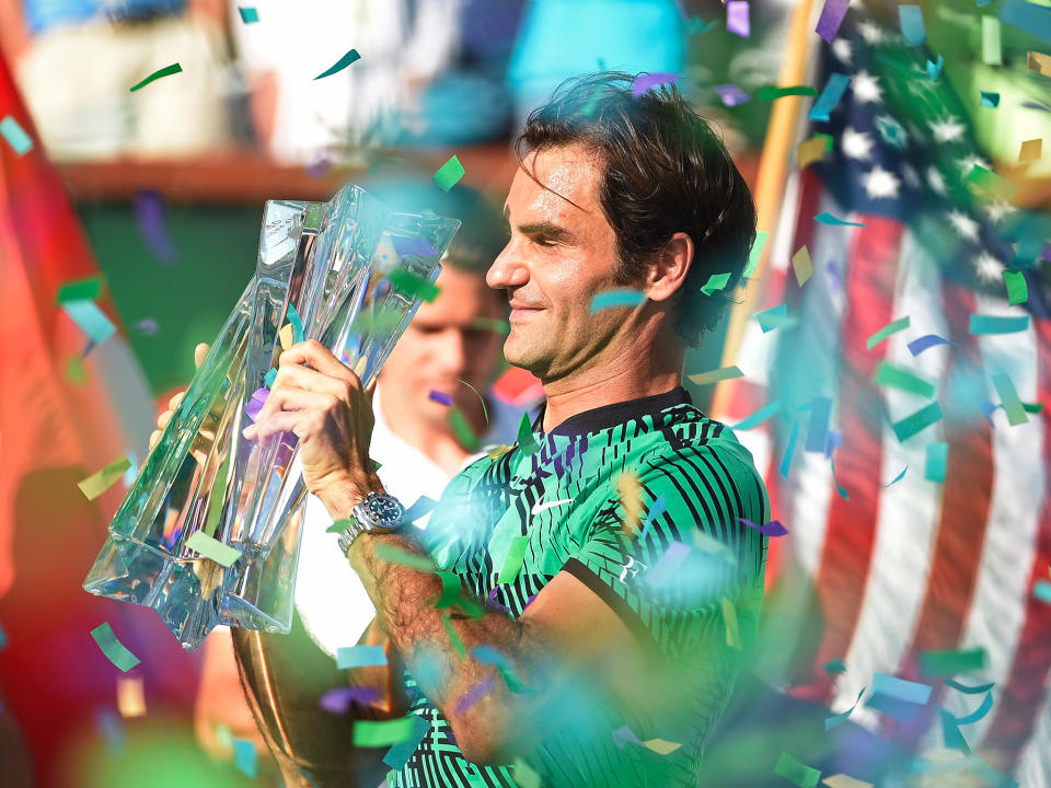 Roger Federer claimed his fifth Indian Wells title on Sunday: Getty