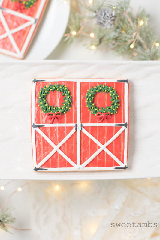<p>SweetAmbs</p><p>Bring a little farm fun to your cookie trays this year.</p><p><strong>Get the recipe:<a href="https://www.sweetambs.com/tutorial/barn-door-christmas-cookies/" rel="nofollow noopener" target="_blank" data-ylk="slk:Barn Door Christmas Cookies;elm:context_link;itc:0;sec:content-canvas" class="link "> Barn Door Christmas Cookies</a></strong></p>