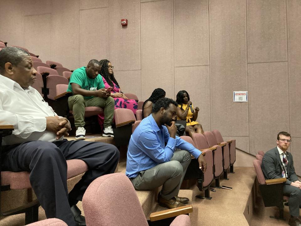 Attendants sit during the TDOE's town hall at Southwest Tennessee Community College on Wednesday.