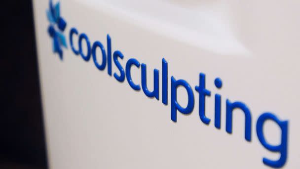 PHOTO: Coolsculpting logo on a machine. (Jeremy Drey/MediaNews Group/Reading Eagle via Getty Images, FILE)