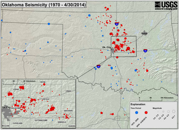 Oklahoma earthquakes magnitude-3 and greater since 1978.