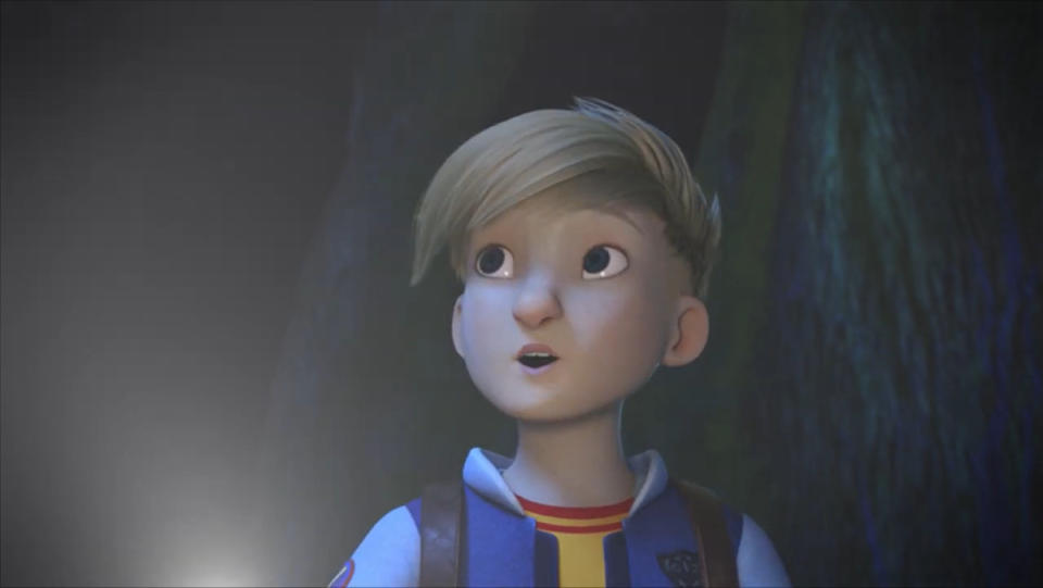 Tom, the new hero from Dreamworks' Dragons: The Nine Realms, looks up at a cave in a new clip from this How To Train Your Dragon show.