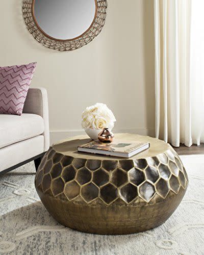 24) Home Collection Roxanna Antique Brass Coffee Table