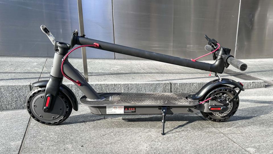 Hiboy S2 scooter parked on sidewalk