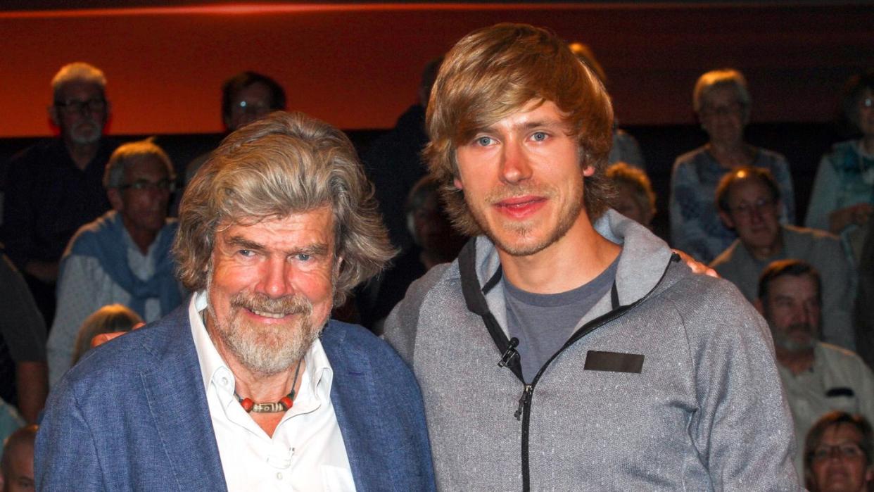 Reinhold Messner und sein Sohn Simon  in der ZDF-Talkshow "Markus Lanz".