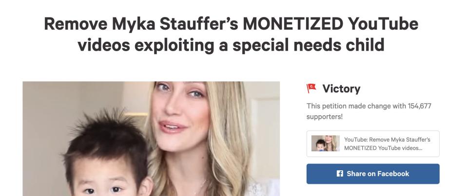 Change.org Myka Stauffer petition