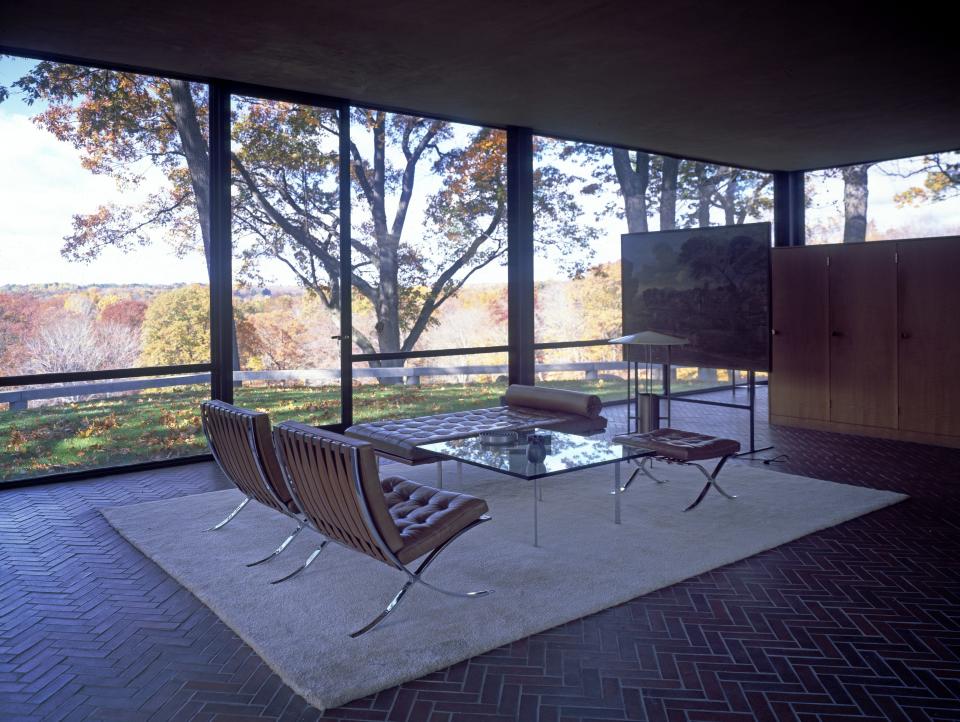 The interior of Philip Johnson's Glass House, New Canaan, Connecticut.