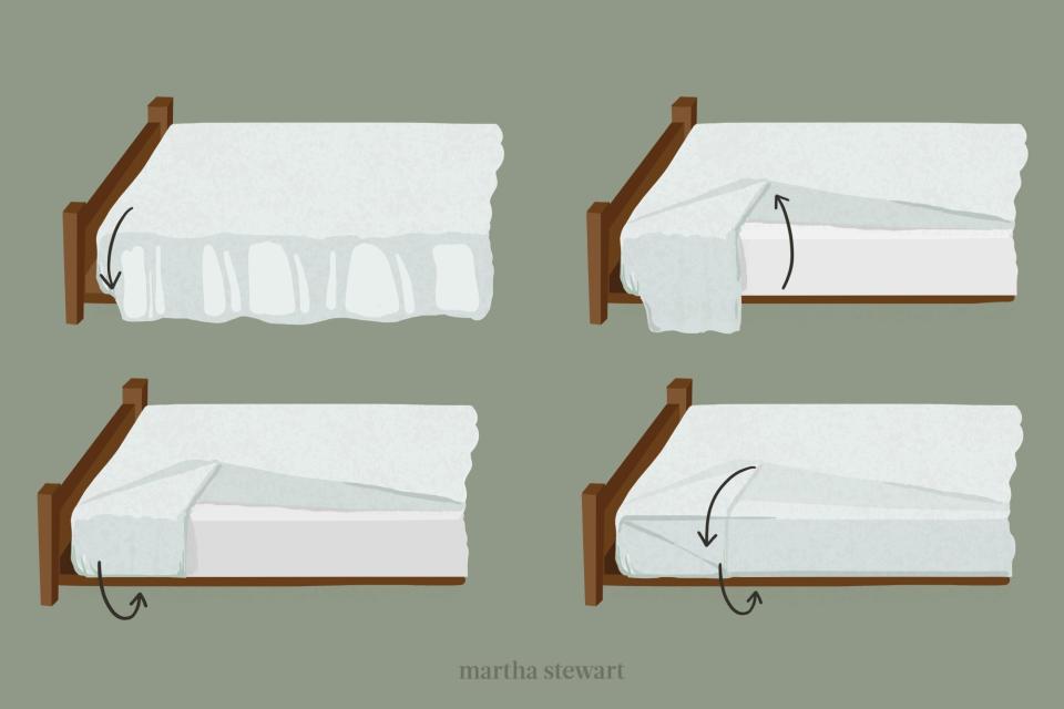 illustration of how to make hospital corners