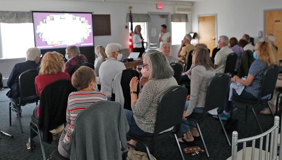 Jill Sanford teaches art history at the Hull Senior Center on Tuesday, May 31, 2022.