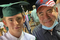 <p>So long, high school! The celebrity chef's son, E.J., <a href="https://people.com/food/emeril-lagasse-celebrates-son-ejs-graduation-so-proud-of-him/" rel="nofollow noopener" target="_blank" data-ylk="slk:graduated from high school this year;elm:context_link;itc:0;sec:content-canvas" class="link ">graduated from high school this year</a>, with his dad commemorating the occasion on Instagram. "<a href="https://www.instagram.com/ejlagasse/" rel="nofollow noopener" target="_blank" data-ylk="slk:@ejlagasse;elm:context_link;itc:0;sec:content-canvas" class="link ">@ejlagasse</a> is officially a High School Graduate! So proud of him," Emeril captioned the <a href="https://www.instagram.com/p/CDAndy_s21b/" rel="nofollow noopener" target="_blank" data-ylk="slk:shot;elm:context_link;itc:0;sec:content-canvas" class="link ">shot</a>.</p>