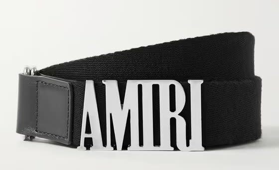 Amiri-3cm-Silver-Tone-and-Leather-Trimmed-Webbing-Belt