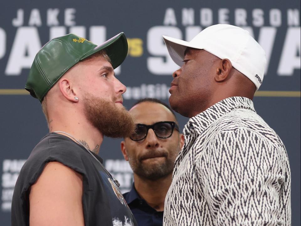 YouTube star Jake Paul (left) faces off with ex-UFC champion Anderson Silva (Getty Images)