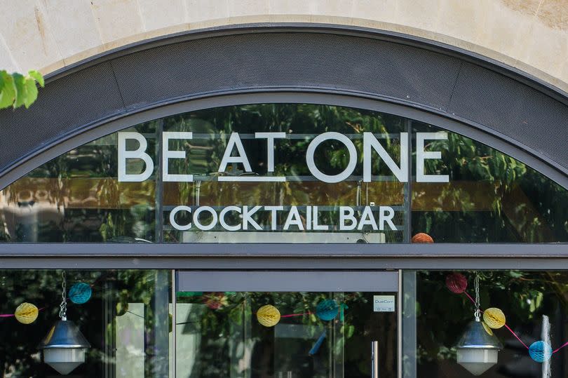 General view of a Be At One cocktail bar sign