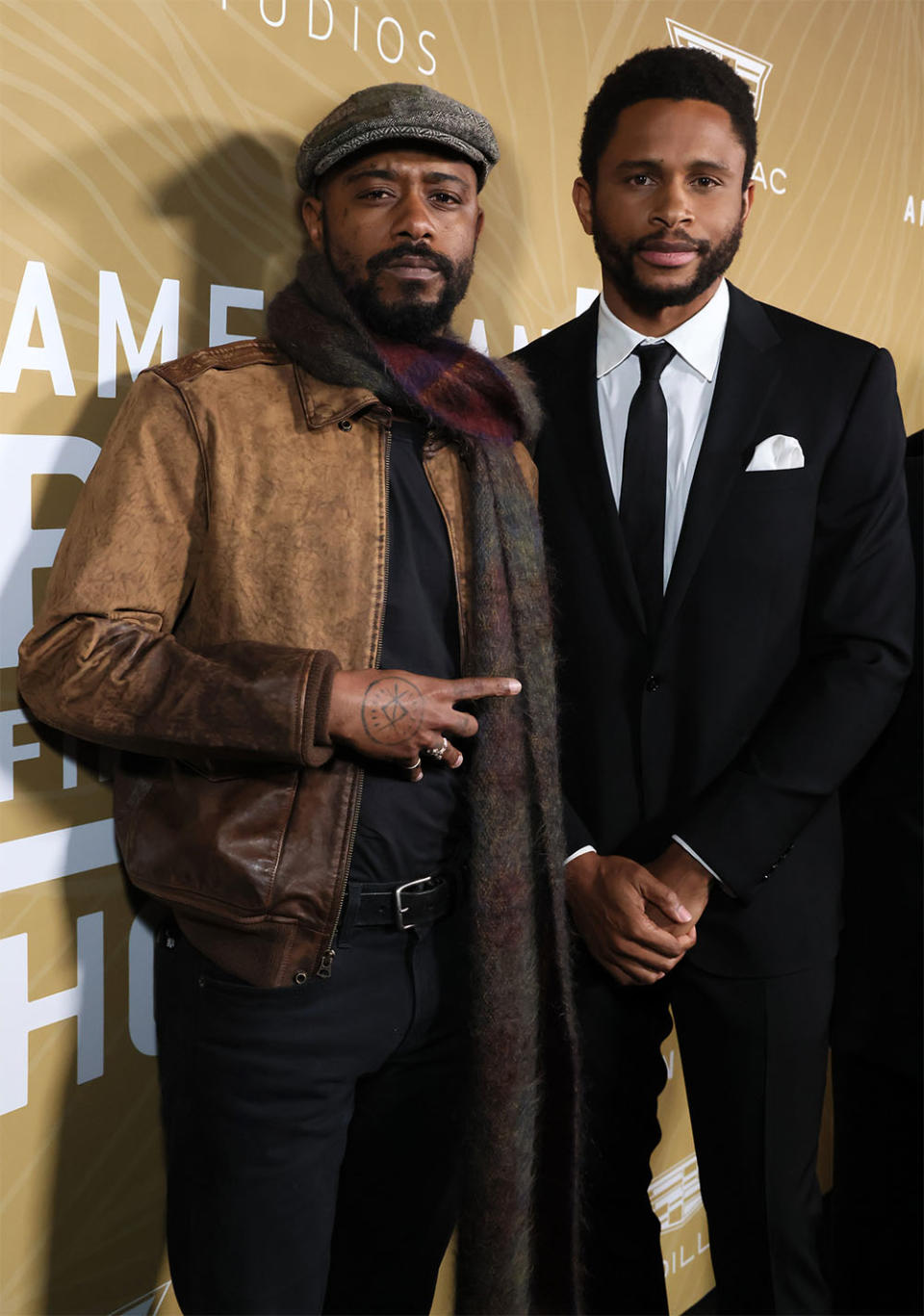 LaKeith Stanfield and Nnamdi Asomugha attend the 5th American Black Film Festival Honors: A Celebration of Excellence in Hollywood at 1 Hotel West Hollywood on March 05, 2023 in West Hollywood, California.