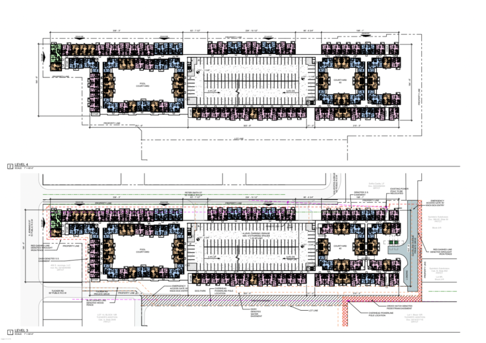 Early blueprints of The Bonnie’s first phase located at the corner of South Jennings Street and West Peter Smith Street.