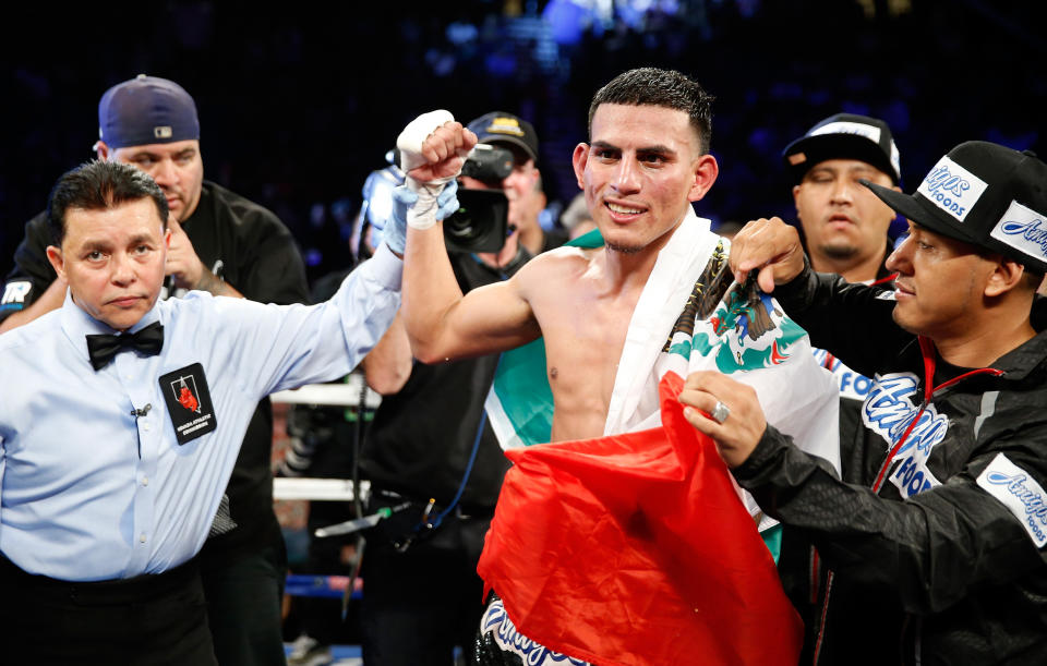 Former world champion Jose Benavidez will fight Matthew Strode on Saturday in Corpus Christi, Texas, his first bout since being shot while walking his dog in 2016. (Getty Images)
