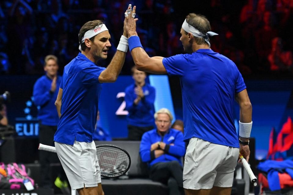 roger federer y rafael nadal en la laver cup