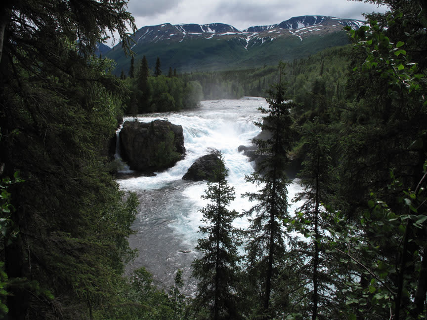 Lower Tanalian Falls in Alaska's Lake Clark National Park & Preserve.