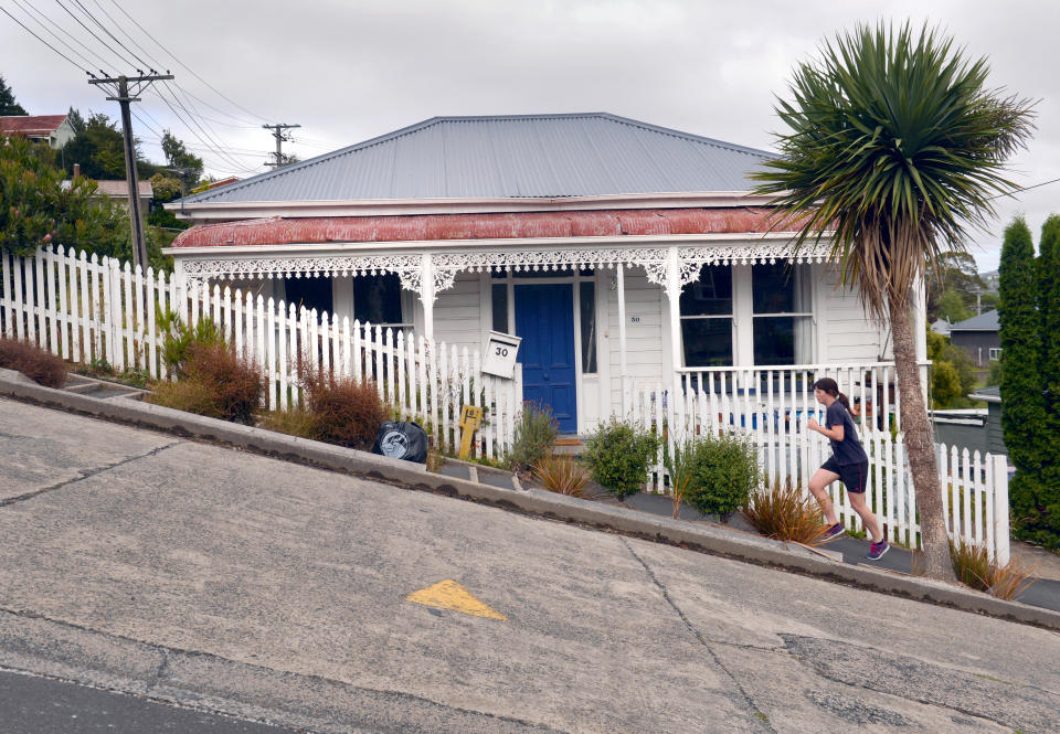 General view of Baldwin Street in Dunedin, officially recognised as the steepest street in the world   (Photo by Anthony Devlin/PA Images via Getty Images)