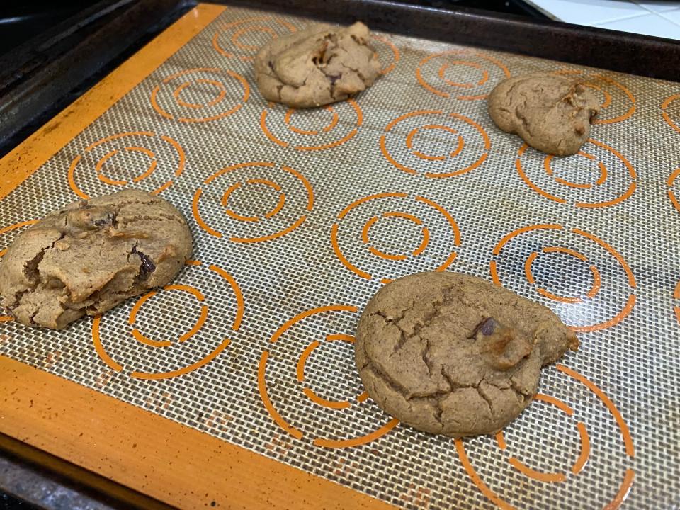 chickpea cookies on a tray
