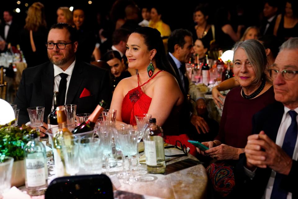 Lily Gladstone is seen in the audience during the Screen Actors Guild Awards on Saturday, Feb. 24, 2024 at The Shrine Auditorium and Expo Hall in Los Angeles.