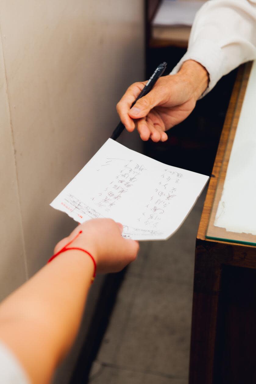 Huang hands over his prescription for Deborah Vankin.  