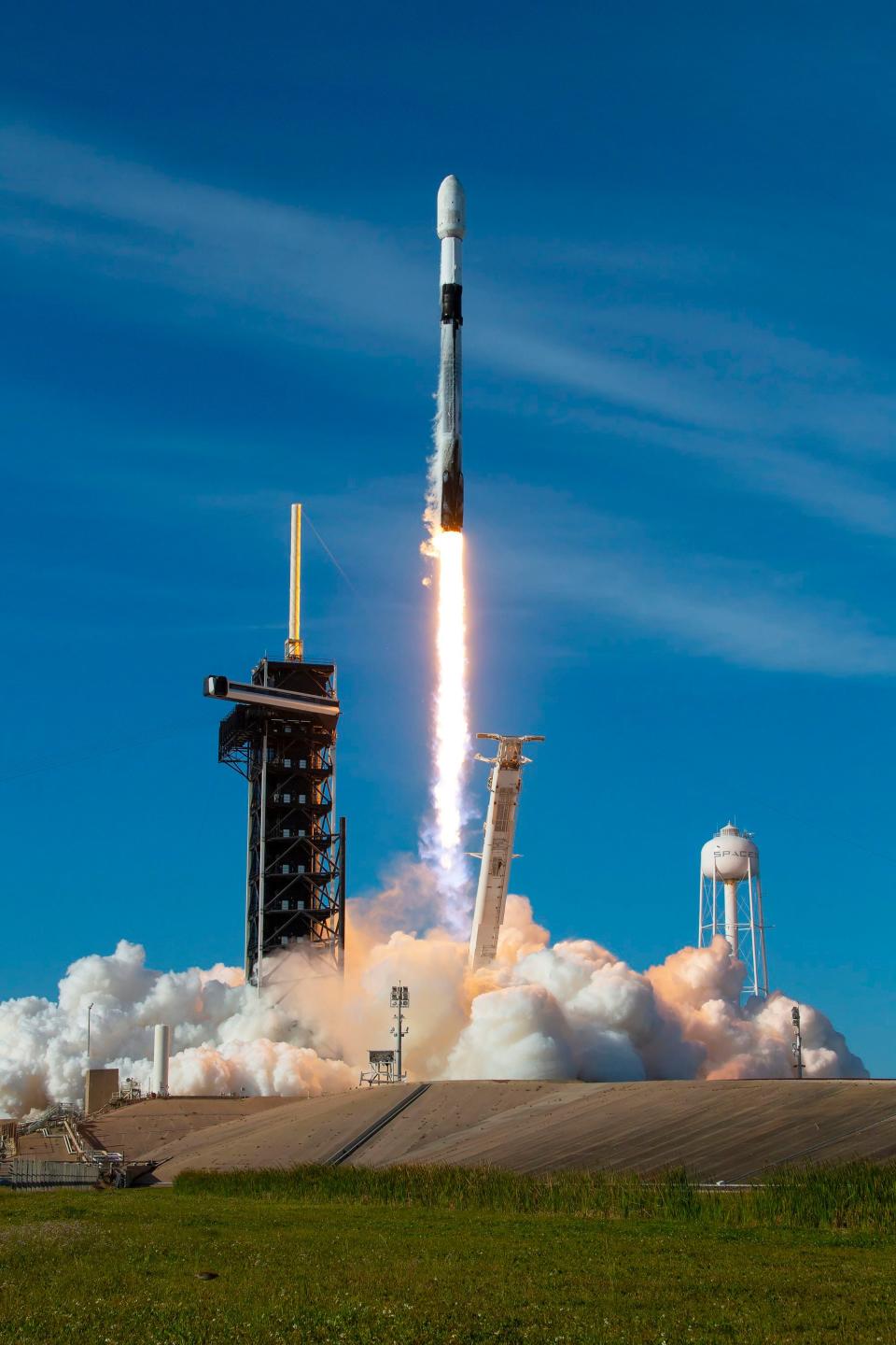 This Falcon 9 rocket blasted off from the Kennedy Space Center.