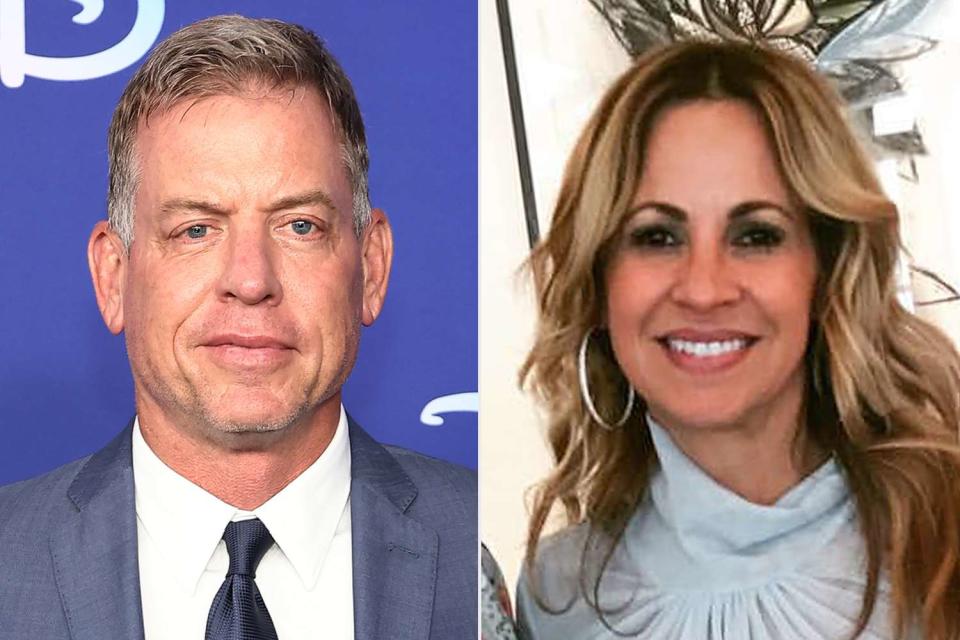 <p>Arturo Holmes/WireImage, Troy Aikman/ Instagram</p> Troy Aikman and his ex wife, Catherine "Capa" Mooty