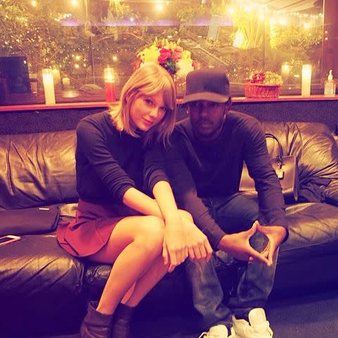 <p>Taylor Swift/Instagram</p> Taylor Swift and Kendrick Lamar