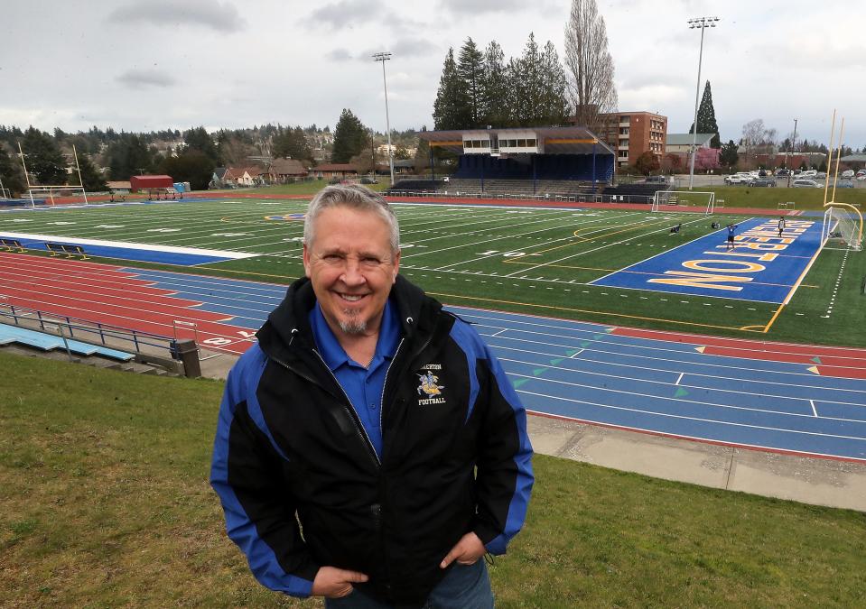 Joe Kennedy at Bremerton Memorial Stadium on Tuesday March 15, 2022.