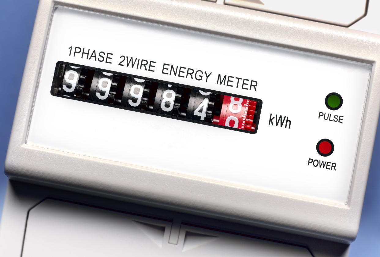 Reading on an energy meter