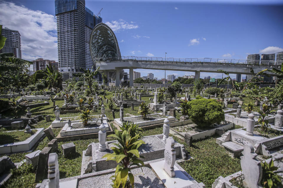 A view of Saloma Link from the Jalan Ampang Muslim Cemetery where P. Ramlee and wife Saloma are buried. — Picture by Hari Anggara