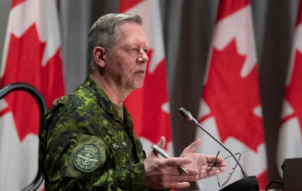 Then-Chief of Defence Staff Jonathan Vance responds to a question during a news conference Thursday May 7, 2020 in Ottawa.