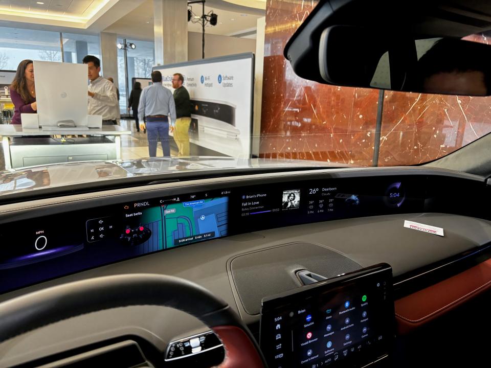 The 2024 Lincoln Nautilus's 48-inch screen stretches across the dashboard.