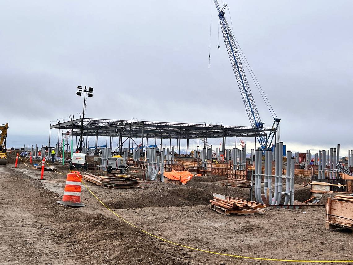 Construction crews are hard at work on the $800 million Kuna Data Center with the goal of going live in 2026.