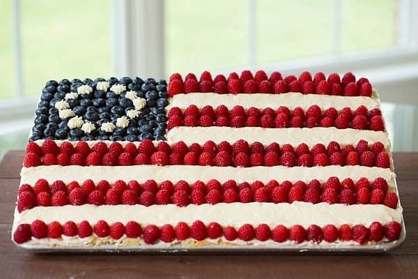 <strong>Get the <a href="https://www.browneyedbaker.com/flag-cake-recipe-from-scratch/" target="_blank">Scratch Flag Cake</a> recipe from Brown Eyed Baker</strong>