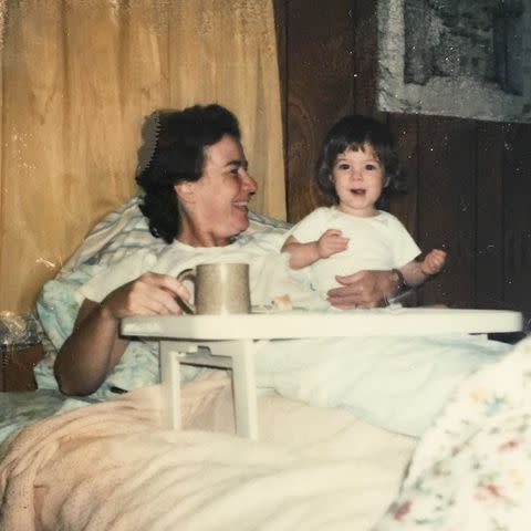 <p>Courtesy of J. Dana Trent</p> J. Dana Trent and her mother in the bed where she spent much of her time