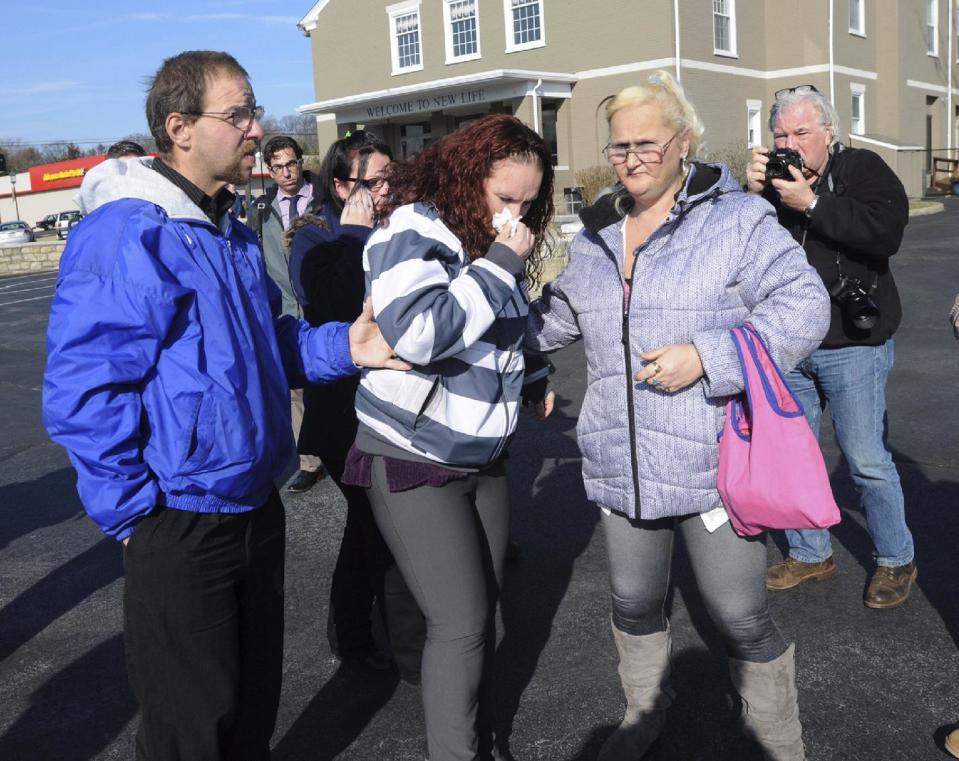 Rodney, left, and Rose Hunsicker, birth parents of Grace Packer, arrive for a memorial service in Glenside, Pa., Monday, Jan. 16, 2017. Friends described Grace, allegedly killed by her adoptive mother and the mother’s boyfriend, as a bubbly girl who looked out for lonely classmates at school. (Art Gentile/The Intelligencer via AP)