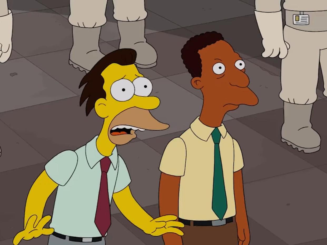 Lenny and Carl in the new 'Simpsons' episode 'Undercover Burns' (Fox)