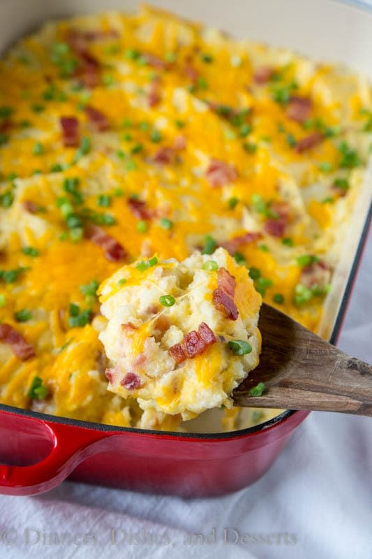 <p>Dinners, Dishes, and Desserts</p><p>You won't want plain mashed potatoes again after you have this. </p><p><strong>Get the recipe: <a href="https://dinnersdishesanddesserts.com/loaded-twice-baked-potato-casserole/" rel="nofollow noopener" target="_blank" data-ylk="slk:Loaded Twice Baked Potato Casserole;elm:context_link;itc:0;sec:content-canvas" class="link ">Loaded Twice Baked Potato Casserole</a></strong></p>