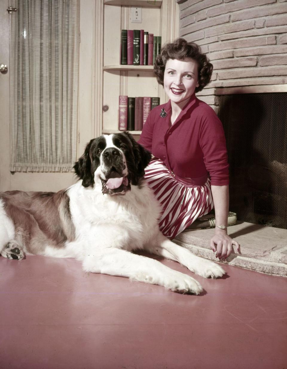 1954: Betty White and Her St. Bernard