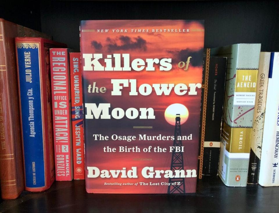 The 2017 nonfiction book “Killers of the Flower Moon” by David Grann details the Osage Reign of Terror in 1920s Oklahoma. The book has been adapted into a 2023 film of the same title directed by Martin Scorsese.
