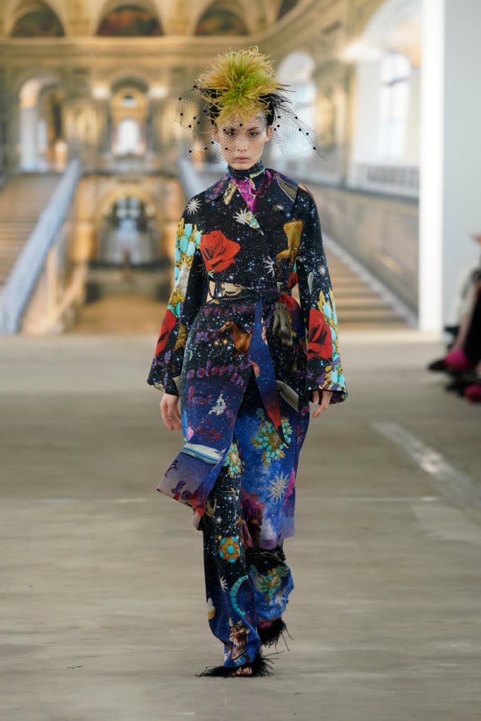 Libertine creative director Johnson Hartig makes the best prints in the business, here festooned with myriad gems, roses and horses. WWD via Getty Images