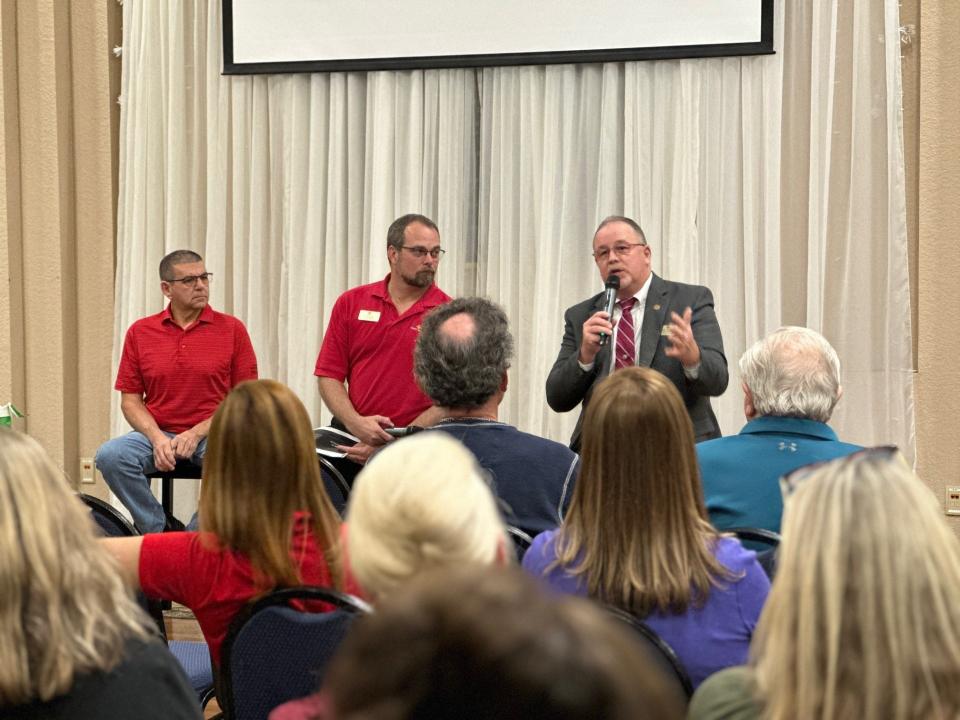 Residents and city officials gather at the Lakeside Center at Port Orange City Center for the city's annual town hall, Thursday, Feb. 22, 2024.