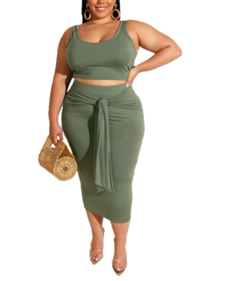 IyMoo 2 Piece Midi Dress