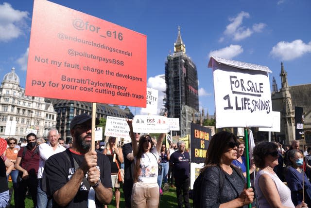 Cladding leaseholders rally